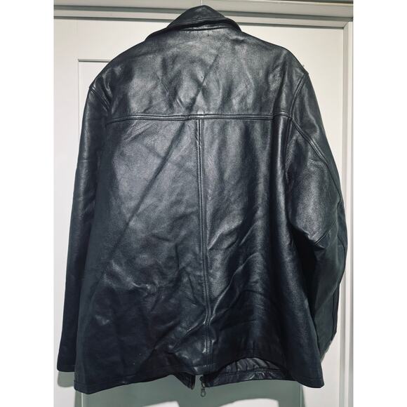 Men's Vintage Oakwood Classic Genuine Black Leather Heavy Jacket Size XXL - Picture 8 of 10